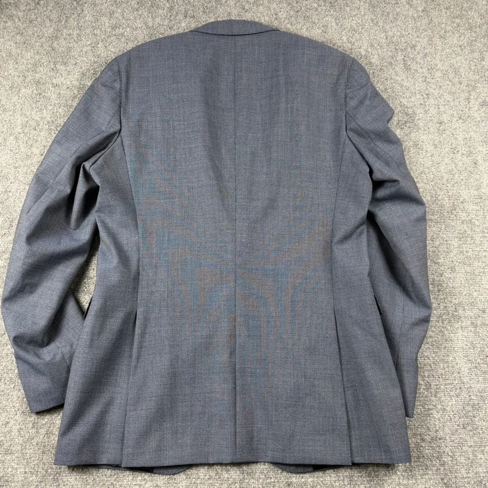Hugo Boss Blazer Mens 44L Blue Marzotto Super 110 Virgin Wool Sport Coat Jacket